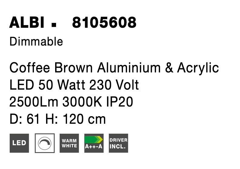 Полилей Nova Luce ALBI 8105608 кафяв детайл 5