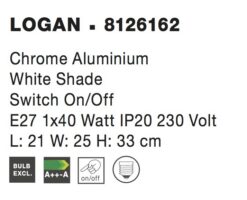 Аплик Nova Luce LOGAN 8126162 бял детайл 3