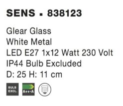 Аплик за баня Nova Luce SENS 838123 бял детайл 3