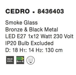 Пендел Nova Luce CEDRO 8436403 златен детайл 3