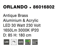 Полилей Nova Luce ORLANDO 86016802 антично златен детайл 6