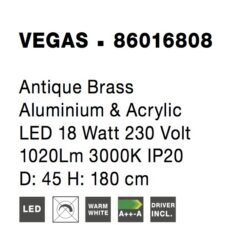 Полилей Nova Luce VEGAS 86016808 антично златен детайл 4