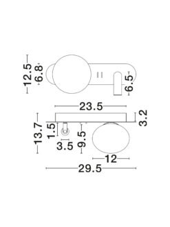 Аплик Nova Luce NOBLE 9002107 черен детайл 7