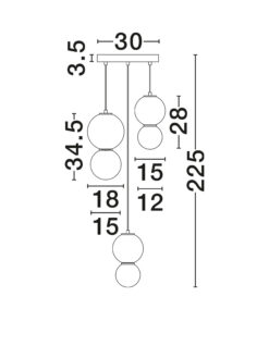 Пендел Nova Luce NOESIS 9009202 сив детайл 5