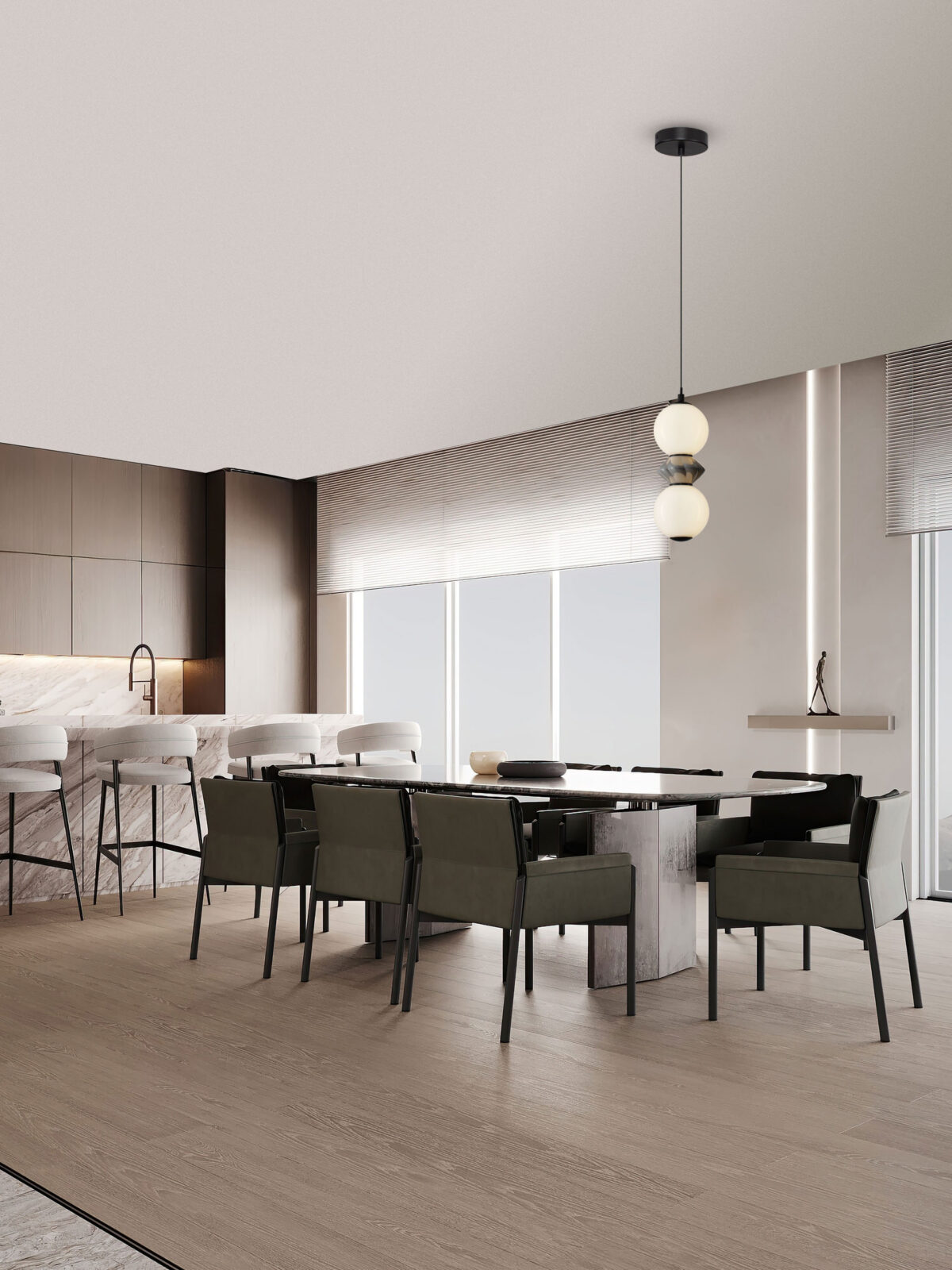 Пендел Nova Luce PALLINA 9009300 сив