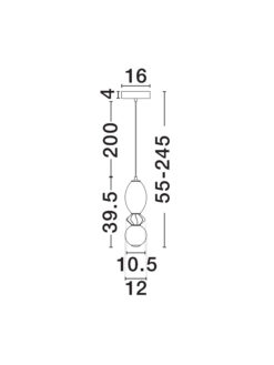 Пендел Nova Luce PALLINA 9009301 черен детайл 5