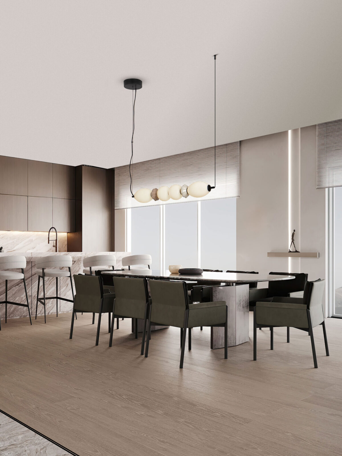 Полилей Nova Luce PALLINA 9009303 сив