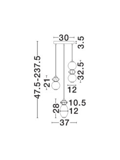 Полилей Nova Luce PALLINA 9009304 сив детайл 5
