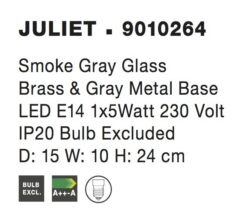 Настолна лампа Nova Luce JULIET 9010264 сив детайл 5