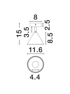 Плафониера Nova Luce CONICO 9011425 черен детайл 7