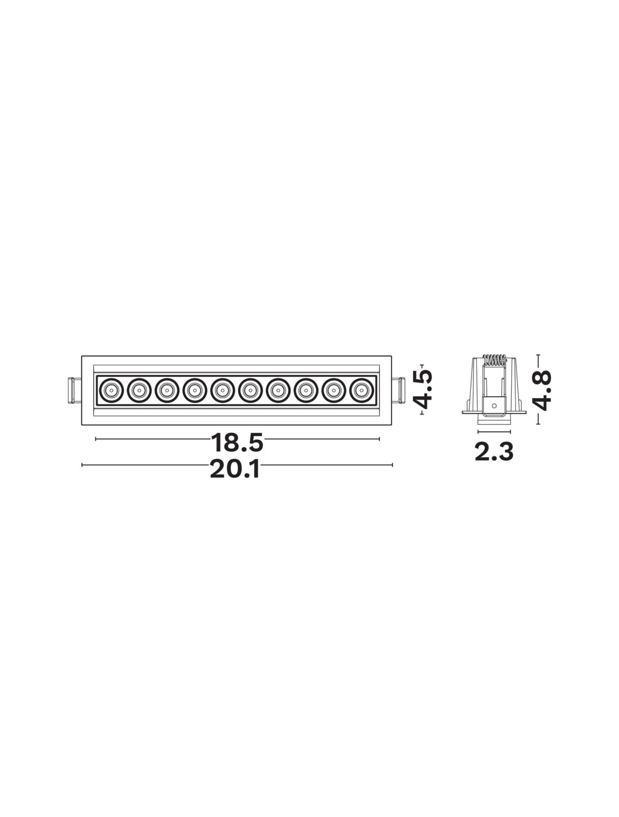 Луна за вграждане Nova Luce STEALTH 9040127 черен детайл 3