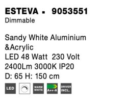 Полилей Nova Luce ESTEVA 9053551 бял детайл 6