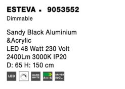 Полилей Nova Luce ESTEVA 9053552 черен детайл 7
