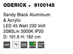 Полилей Nova Luce ODERICK 9100145 черен детайл 5