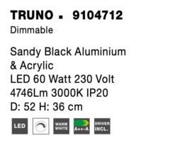 Плафониера Nova Luce TRUNO 9104712 черен детайл 7