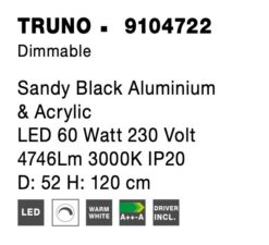 Полилей Nova Luce TRUNO 9104722 черен детайл 7