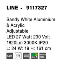 Лампион Nova Luce LINE 9117327 бял детайл 6