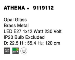 Пендел Nova Luce ATHENA 9119112 бял детайл 5