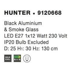 Пендел Nova Luce HUNTER 9120668 черен детайл 3