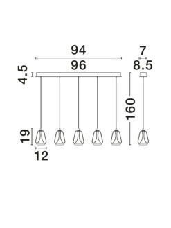 Полилей Nova Luce ALISH 9124101 черен детайл 5