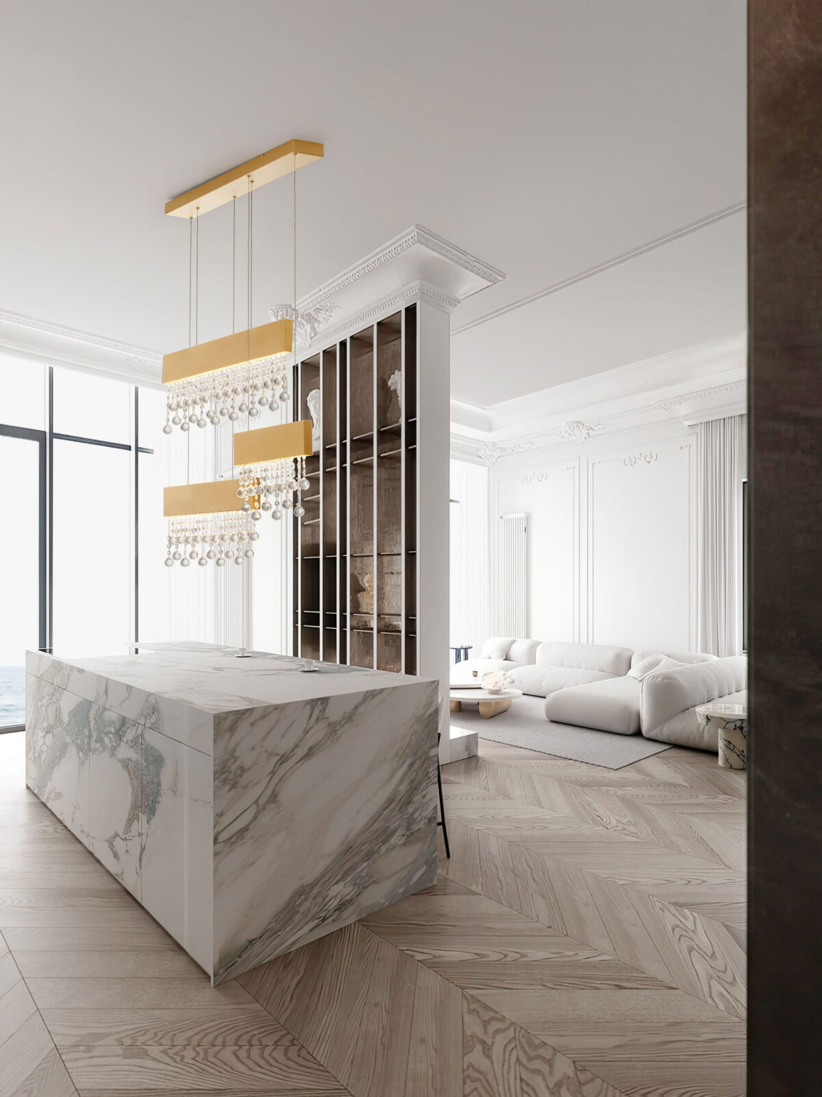 Полилей Nova Luce CRISTA 9130646 златист