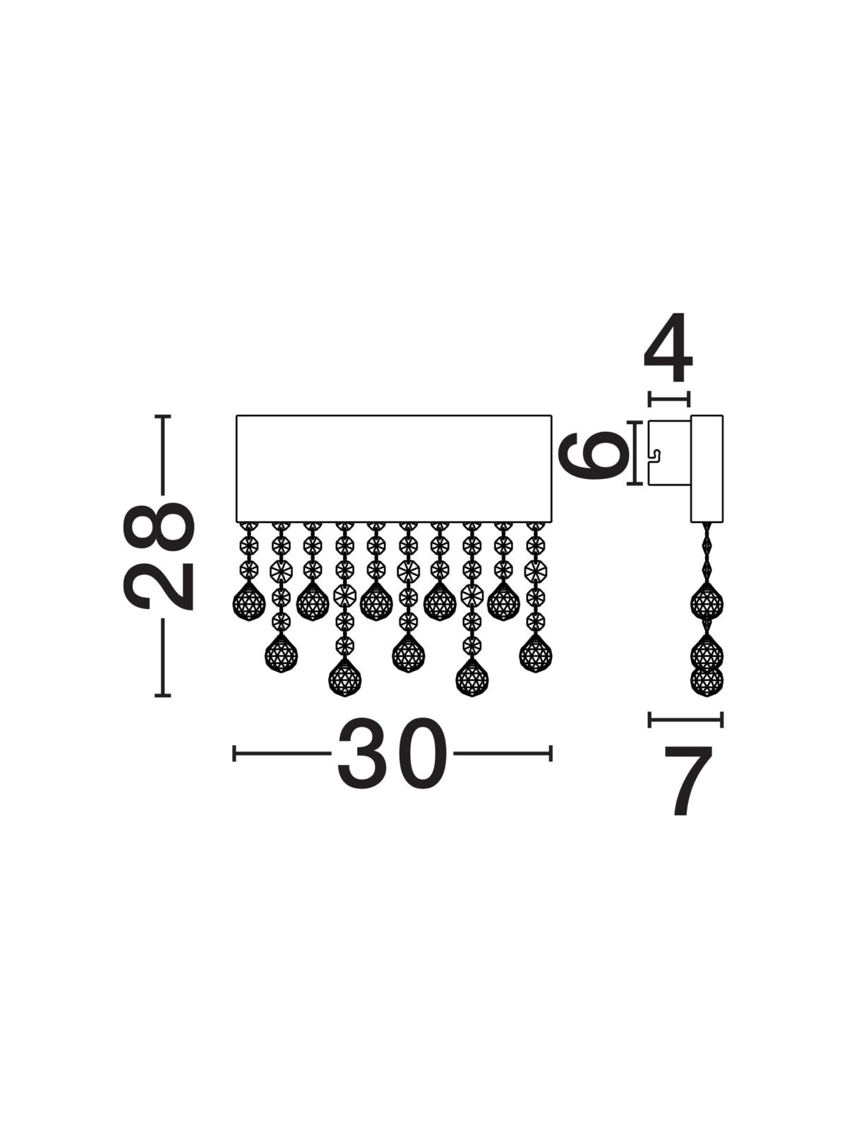 Аплик Nova Luce CRISTA 9130649 сребърен детайл 4