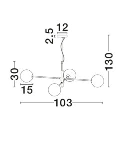 Полилей Nova Luce VITRA 9143304 черен детайл 6