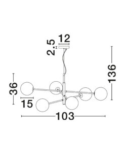 Полилей Nova Luce VITRA 9143306 черен детайл 5