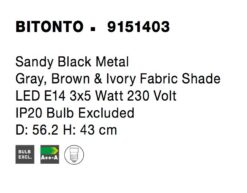 Полилей Nova Luce BITONTO 9151403 сив детайл 6