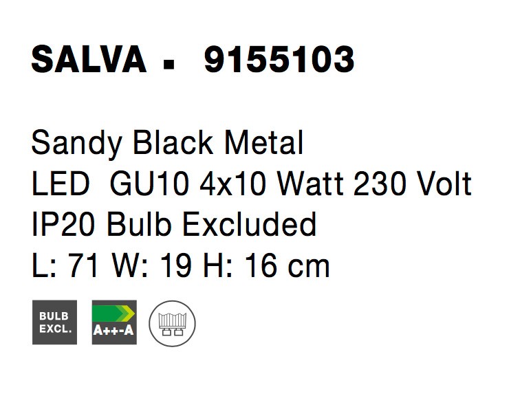 Спот Nova Luce SALVA 9155103 черен детайл 6