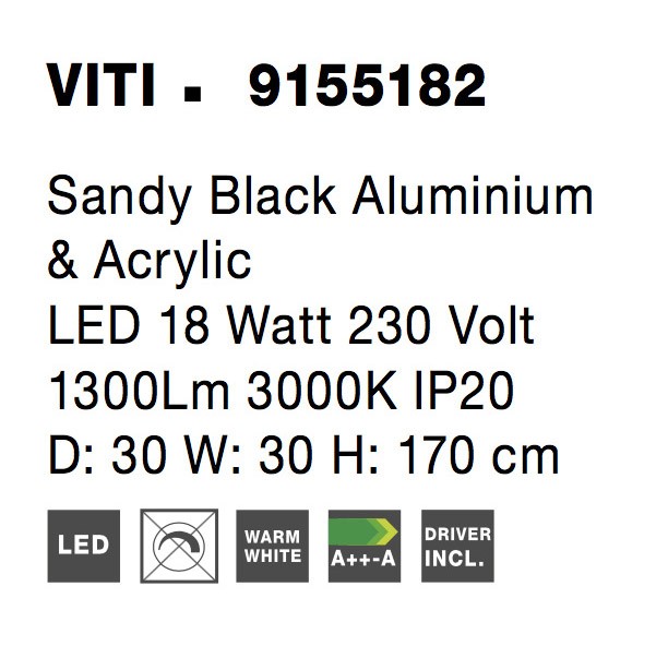Лампион Nova Luce VITI 9155182 черен детайл 6