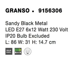 Спот Nova Luce GRANSO 9156306 черен детайл 7