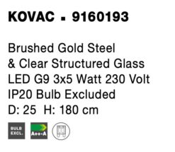 Пендел Nova Luce KOVAC 9160193 златист детайл 7