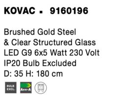 Полилей Nova Luce KOVAC 9160196 златист детайл 4