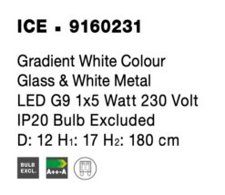 Пендел Nova Luce ICE 9160231 бял детайл 7