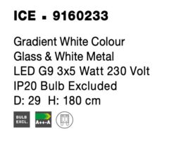 Пендел Nova Luce ICE 9160233 бял детайл 5