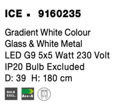 Полилей Nova Luce ICE 9160235 бял детайл 7