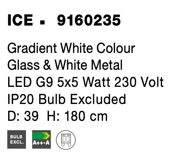 Полилей Nova Luce ICE 9160235 бял детайл 7