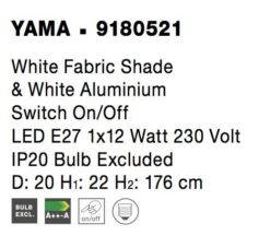 Лампион Nova Luce YAMA 9180521 бял детайл 7