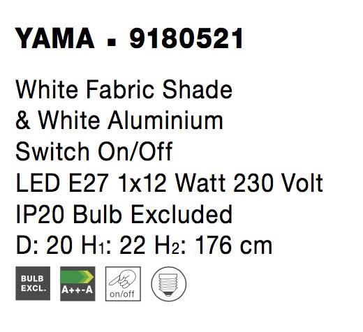 Лампион Nova Luce YAMA 9180521 бял детайл 7