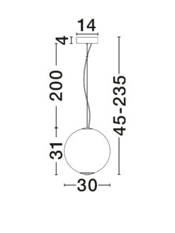 Пендел Nova Luce AORA 9191244 сив детайл 5