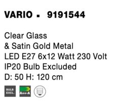 Полилей Nova Luce VARIO 9191544 златист детайл 5