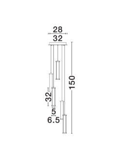 Полилей Nova Luce PHEME 9214150 сребърен детайл 6