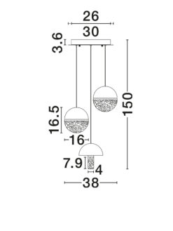 Полилей Nova Luce DORIN 9214173 черен детайл 6