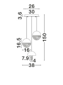 Полилей Nova Luce DORIN 9214186 черен детайл 5