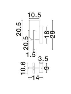 Аплик Nova Luce TOTEM 9214220 антрацитен детайл 6