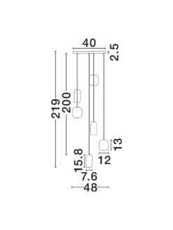 Полилей Nova Luce MARLIN 9236224 черен детайл 6