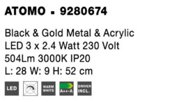 Настолна лампа Nova Luce ATOMO 9280674 черен детайл 6