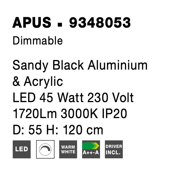 Полилей Nova Luce APUS 9348053 черен детайл 5
