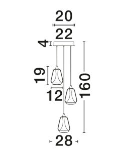 Полилей Nova Luce ALISH 9416967 черен детайл 5